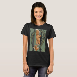 T-shirt avec des écureuils mignons sur une porte a