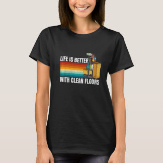 T-shirt Avec Des Planchers Propres Devis Pour Un Gardien
