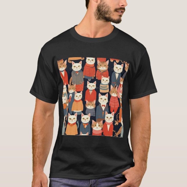 T-shirt avec design chats (Devant)