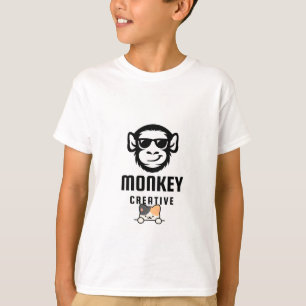 T-shirt avec design de chat mignon et de singe
