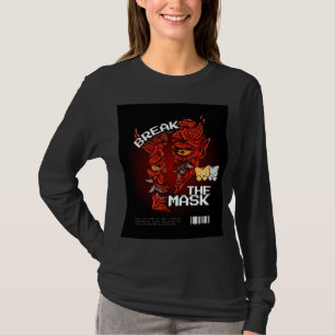 T-shirt avec design de chat mignon et masque cassé