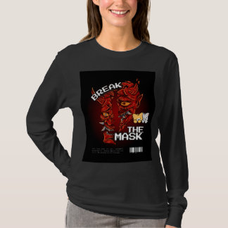 T-shirt avec design de chat mignon et masque cassé