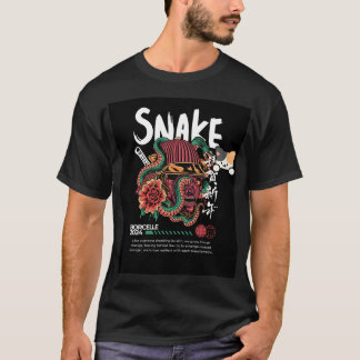 t-shirt avec design de serpent & chat mignon