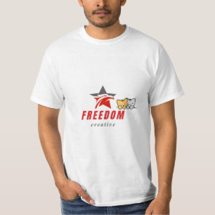 T-shirt avec design liberté et chat mignon