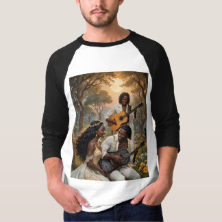 T-shirt avec deux guitaristes jouant pour une fill
