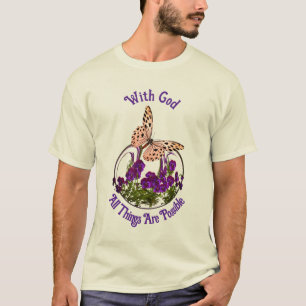 T-shirt Avec Dieu Papillon Fleur Art Inspiration
