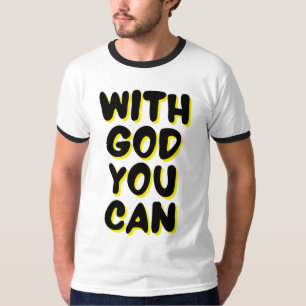 T-shirt Avec Dieu, Vous Pouvez Baser Sur La Foi Mens Ringe