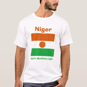 T-Shirt avec Drapeau + Carte + Texte du Niger