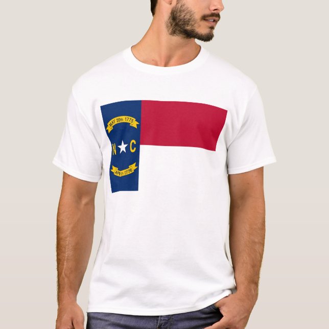 T-shirt avec drapeau de Caroline du Nord Etat USA (Devant)