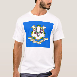 T-shirt avec drapeau de l'État du Connecticut USA