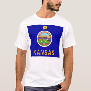 T-shirt avec drapeau de l'état du Kansas USA