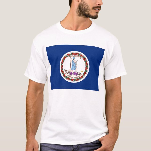 T-shirt avec drapeau de Virginia State USA (Devant)