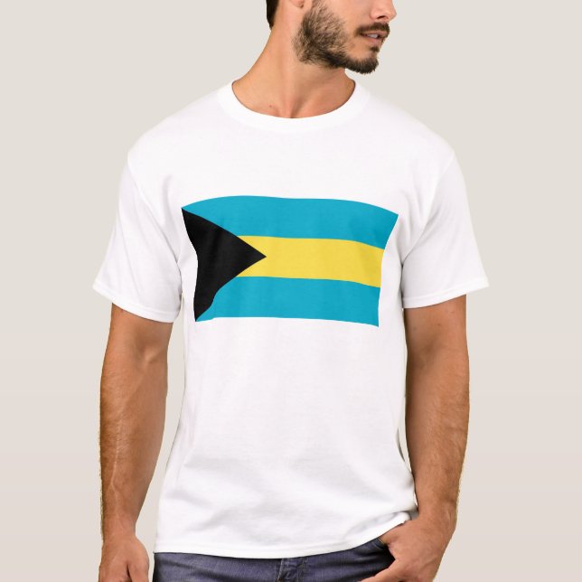 T-shirt avec drapeau des Bahamas (Devant)