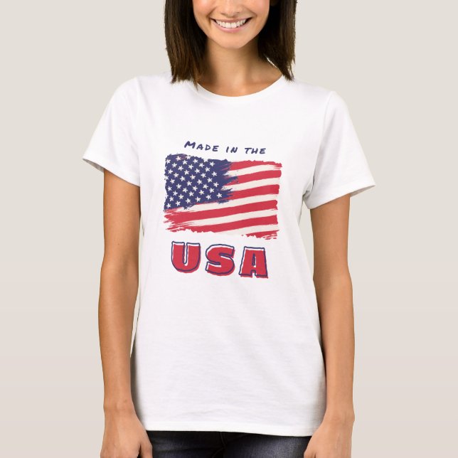 T-shirt avec drapeau des USA (Devant)