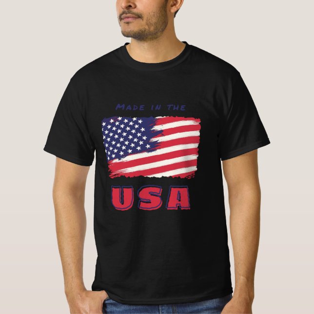 T-shirt avec drapeau des USA (Devant)