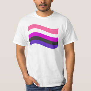 T-Shirt avec drapeau genderfluid qui flotte