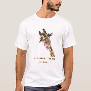 T-Shirt avec drôle Giraffe Jouer - Votre texte