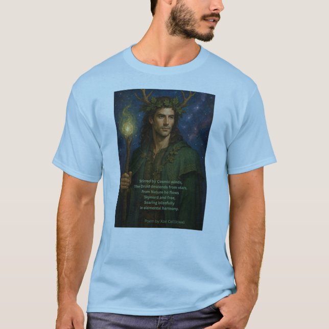 T-shirt avec Druide et poème de Xoe Celticwell (Devant)