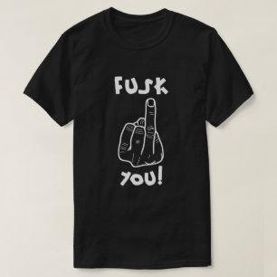 T-shirt avec fausse bombe F et faux doigt d'honneu