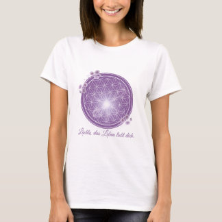 T-shirt avec fleur de vie et fleurs, lilas, fleur