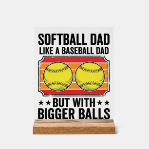 T-shirt avec gravure vintage Papa Softball Boules