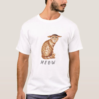 T-shirt avec illustration aquarelle de chat mignon