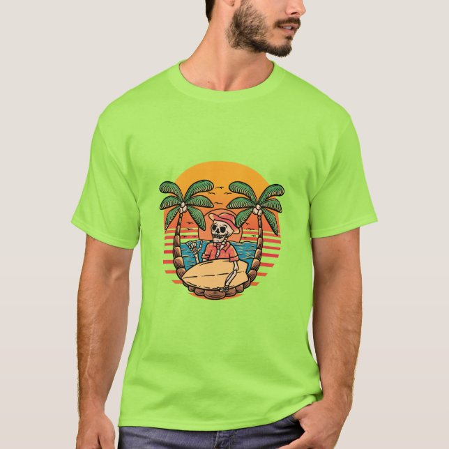 T-shirt avec imprimé squelette (Devant)