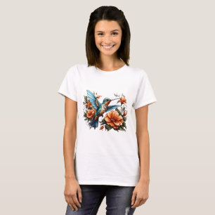 T-shirt avec joli dessin d'oiseau