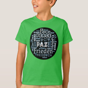 T-shirt avec la paix de chrome dans des langues