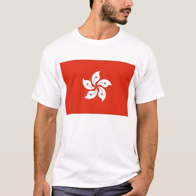 T-shirt avec le drapeau de Hong Kong, Chine (Devant)