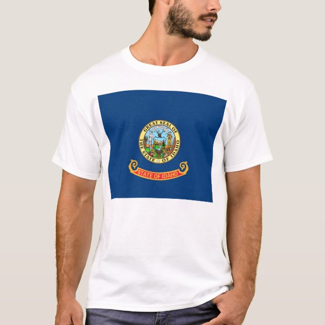 T-shirt avec le drapeau de l'Etat d'Idaho USA (Devant)
