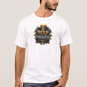 T-shirt avec le slogan Edgy Red BEER GIVES ME POWE