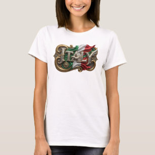 T-shirt avec le slogan ITALIE Bold Gold