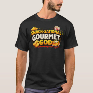 T-shirt avec le slogan Snack-Sational Gourmet God!