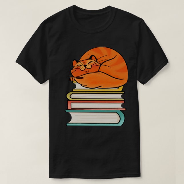 T-shirt Avec Livres Et Chats La Vie Est Douce (Design devant)