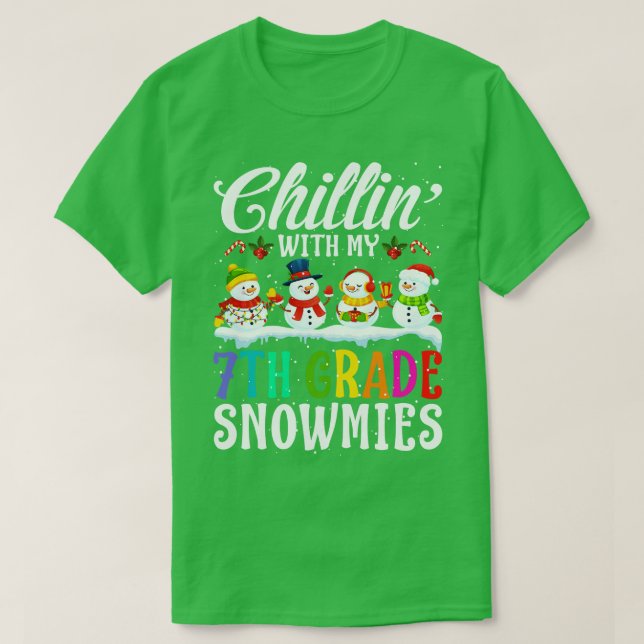 T-shirt Avec Mes 7E Années Snowmies Enseignant Xmas Gi (Design devant)