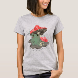 t-shirt avec motif d'impression de grenouille cham