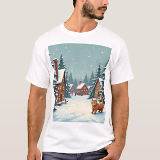 T-shirt avec Noël et chats