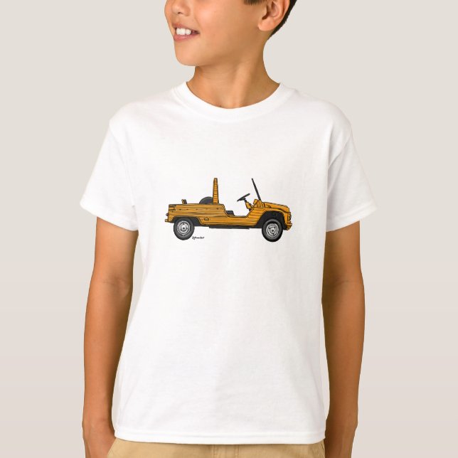 T-shirt avec orange Citroën Mehari (Devant)