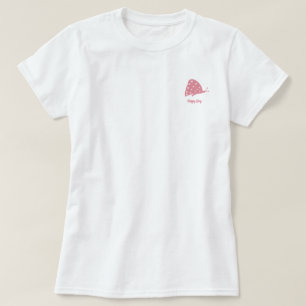 T-Shirt avec petit papillon rouge minimal