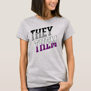 T-shirt avec pronoms asexués ils les