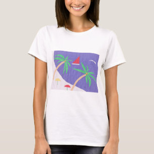 T-shirt avec scène d'île