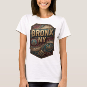 T-shirt avec slogan doré captivant BRONX NY