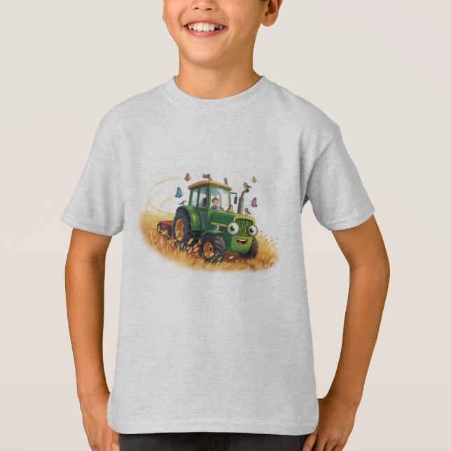 T-shirt avec tracteur mobile (Devant)