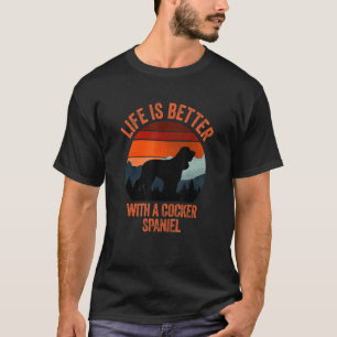 T-shirt Avec Un Cocker Spaniel Vintage Distressed