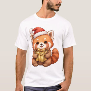 T-shirt avec un panda roux mignon et un chapeau de