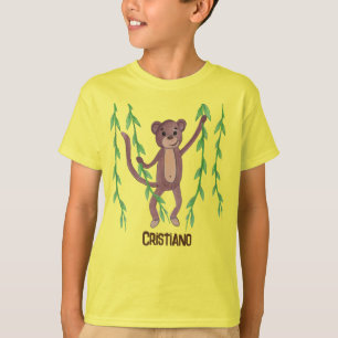 T-shirt avec un singe se balançant sur des vignes