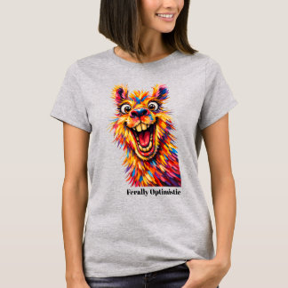 T-shirt 🐶Avec un texte personnalisé, “Féroce Optimiste”