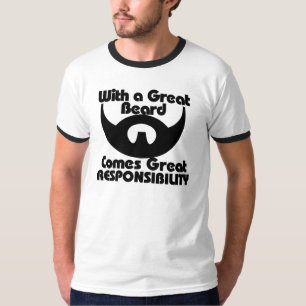 T-shirt Avec une grande barbe vient une grande responsabil