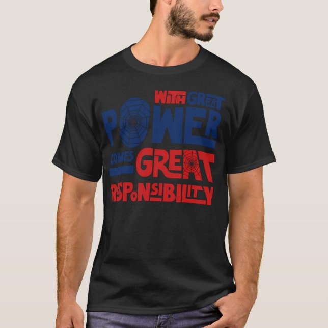 T-shirt Avec une grande puissance devient une grande respo (Devant)